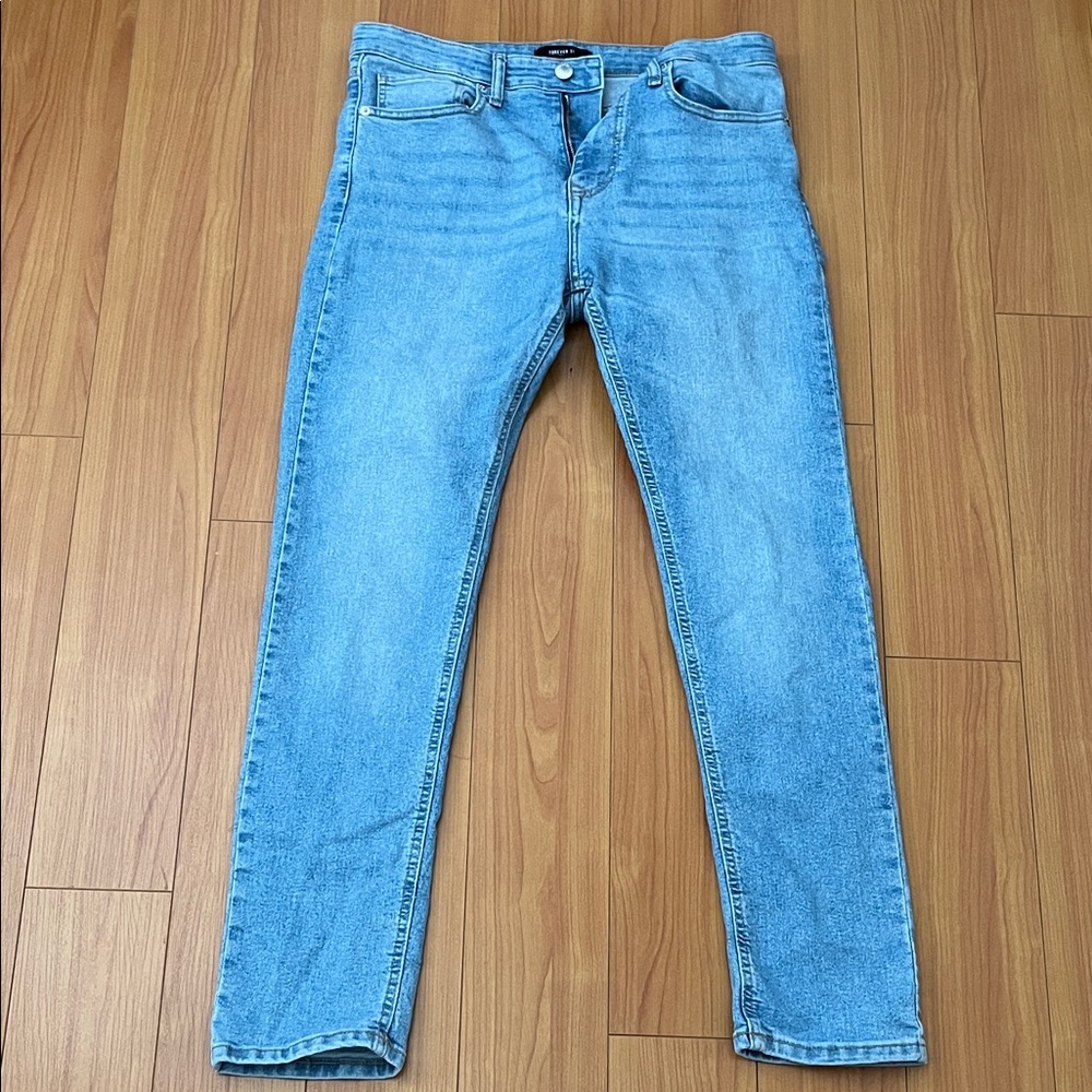 Forever 21 Light Blue Skinny Jeans for Men